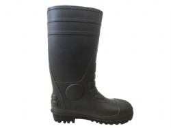 green-black pvc safety boots with steel toe and midsole S5 CE
