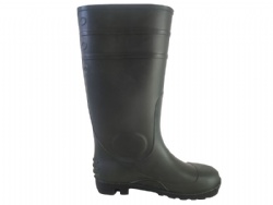 green-black pvc safety boots with steel toe and midsole S5 CE