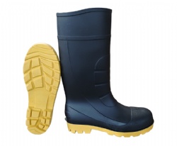黑黄PVC防砸防刺穿电绝缘玻纤头凯夫拉底雨靴