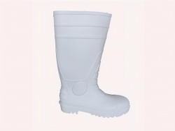 white pvc rain boots chemical food industry with steel toe