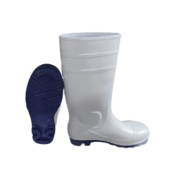 white blue pvc rain boots chemical food industry with steel toe