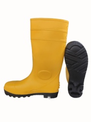 yellow/black pvc safety rain boots